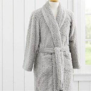 Pottery Barn Teddy Robe Grey Size Large